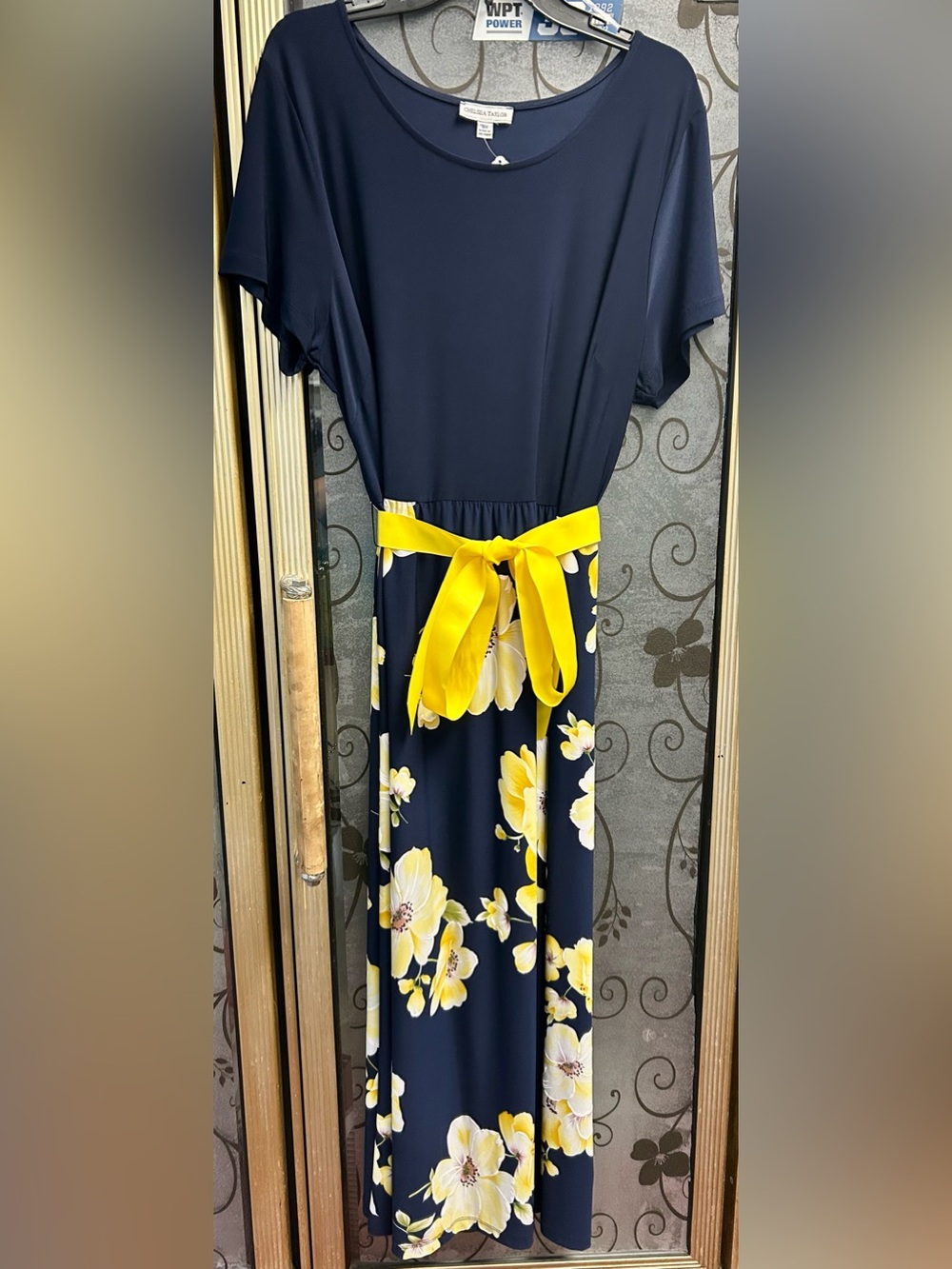 Plus size Navy & Yellow Floral Dress